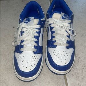 Nike Royal Blue and White Dunk Lows